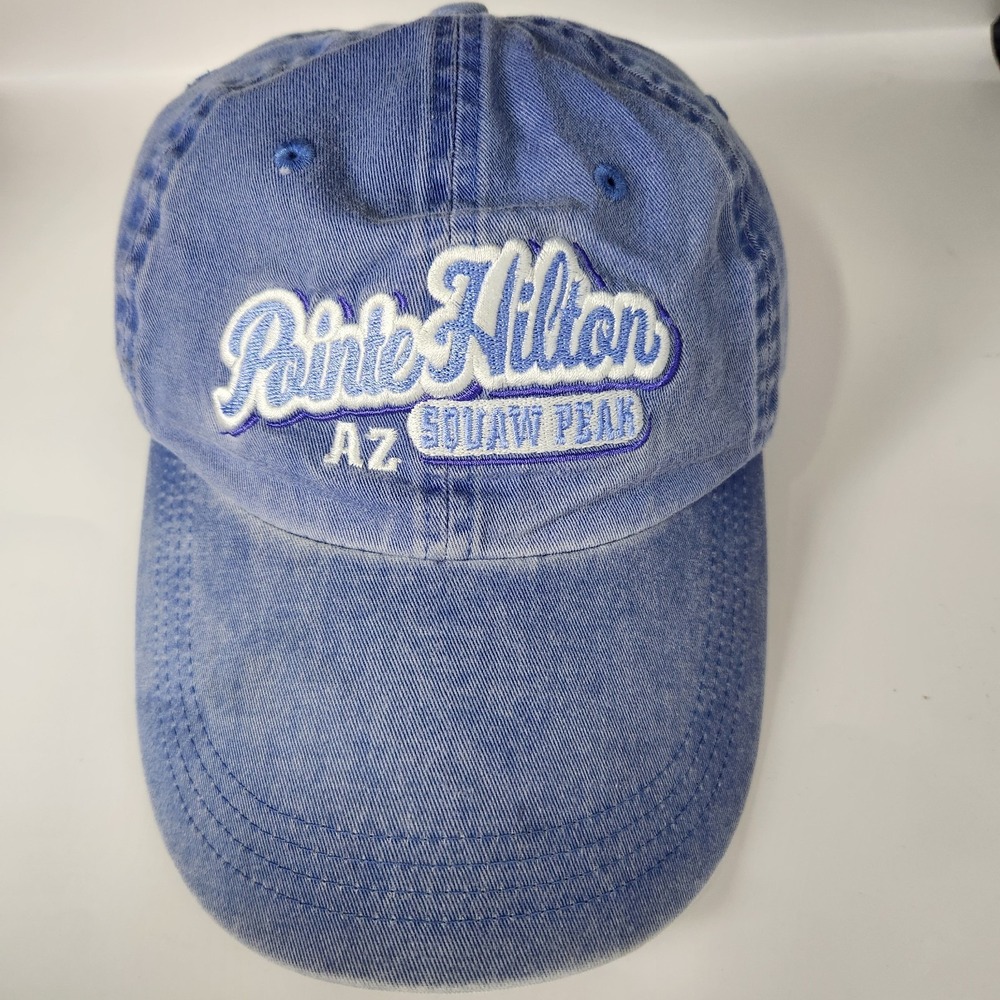 Kate Lord‎ Y2K Pointe Hilton AZ Squaw Peak Blue Strapback Dad Hat Vintage Look